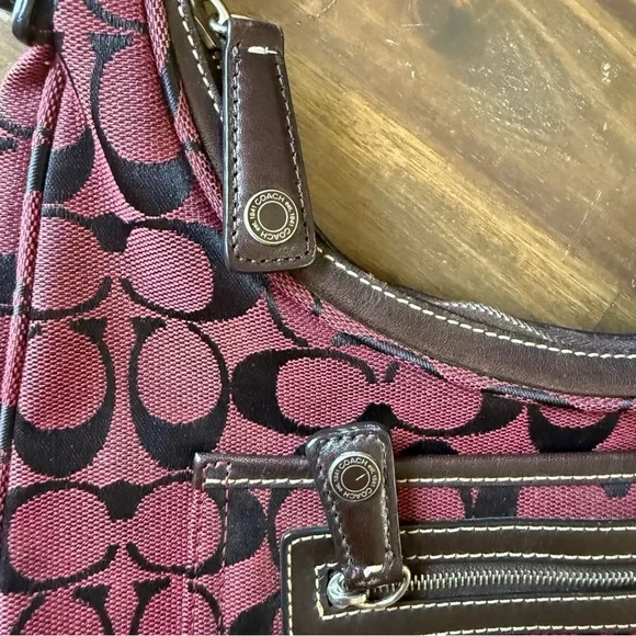 Coach Hobo Shoulder Bag Signature CC Canvas Vintage Y2K - Picture 7 of 15